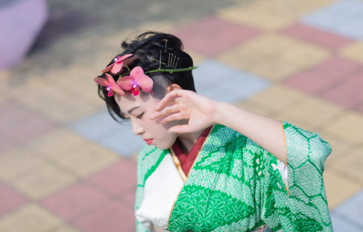 成人式のトレンド♡総絞り(緑)