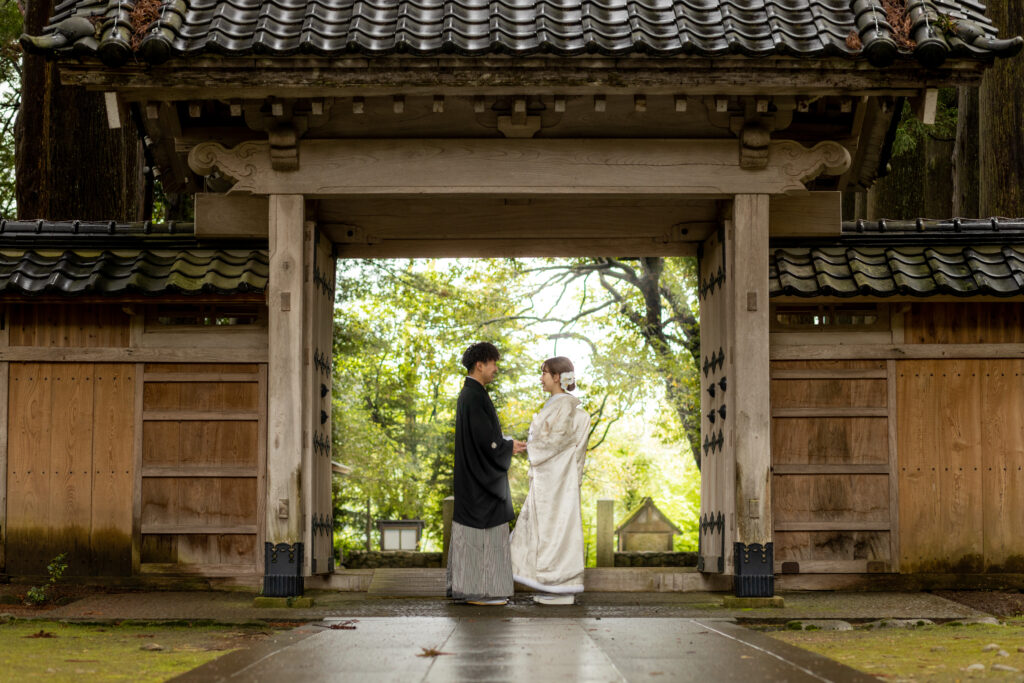 富山の寺院で和装フォトウェディング