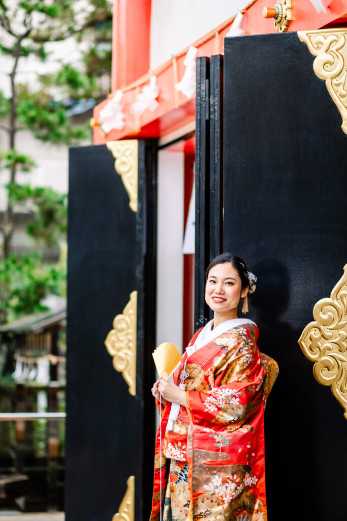 日枝神社で微笑む和装花嫁