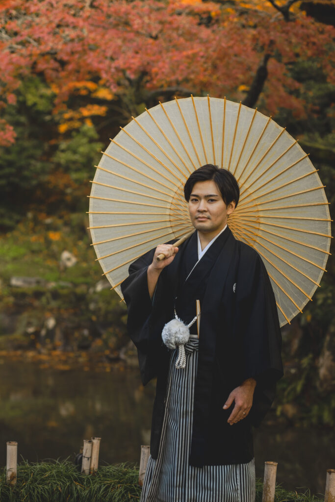 紅葉で和装ロケーション撮影