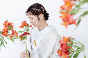 富山のコアラで和装フォトウェディングを行なった花嫁のソロショット