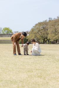 富山のコアラで家族3人で撮影を行なったファミリーフォトウェディング