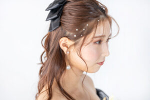 富山のコアラでヘアスタイルとメイクをアップに撮影した花嫁のソロショット