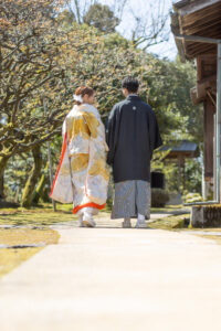 富山のコアラで和装フォトウェディングを行なった新郎新婦のフォトウェディング