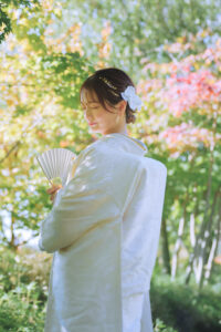 富山のコアラで和装フォトウェディングを行なった花嫁のロケーションフォトウェディング