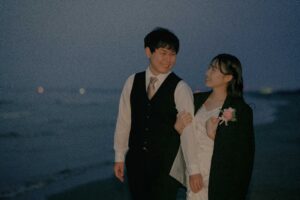 富山のコアラでナイトフォトウェディングを行なった新郎新婦のフォトウェディング