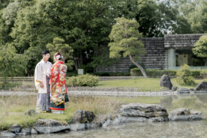 富山のコアラで和装フォトウェディングを行なった新郎新婦のフォトウェディング