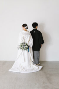 富山のコアラのスタジオで白無垢で和装フォトウェディングを行なった新郎新婦のフォトウェディング