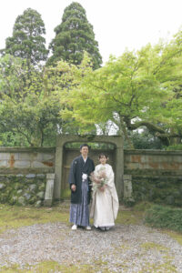 富山のコアラで和装ロケーションフォトウェディングを行なった新郎新婦のフォトウェディング