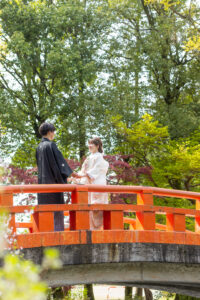 富山のコアラで和装ロケーションフォトウェディングを行なった新郎新婦のフォトウェディング