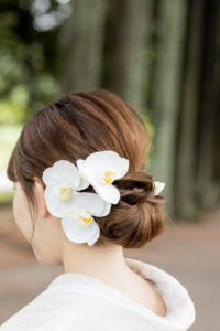 富山のコアラで和装ロケーションフォトウェディングを行なった花嫁のヘアスタイル